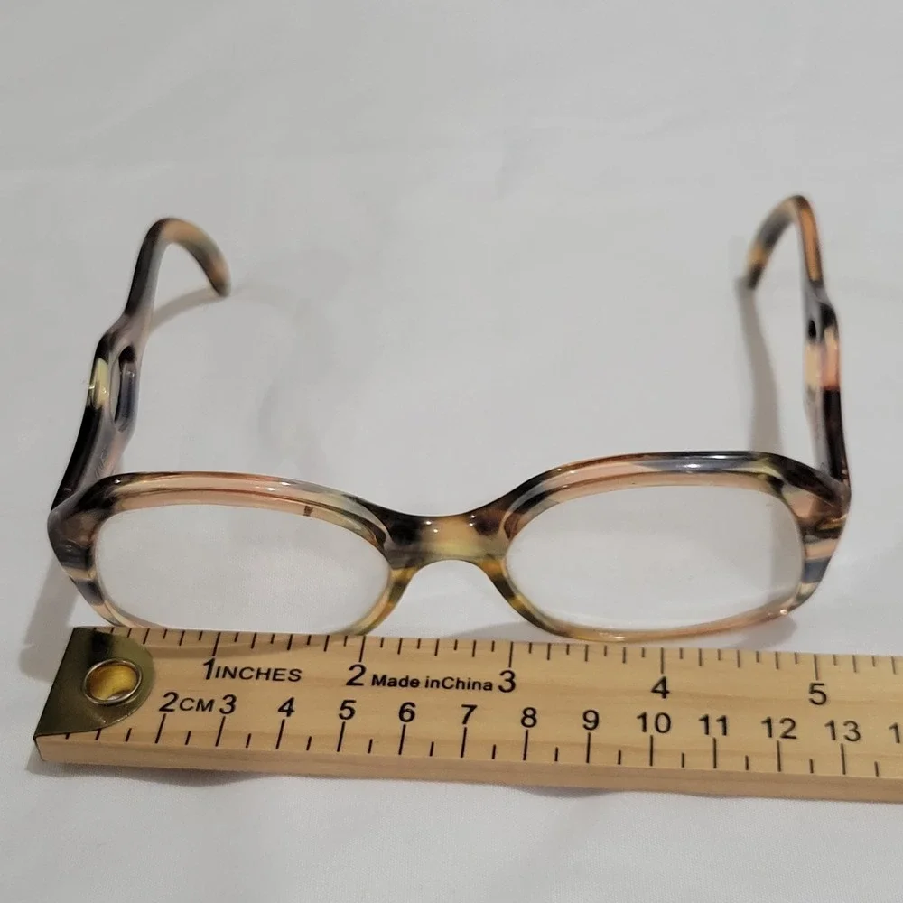 IVOS Inez 50-20 Tortoise Acetate Eyeglasses Sculptural Cut-Out Temples